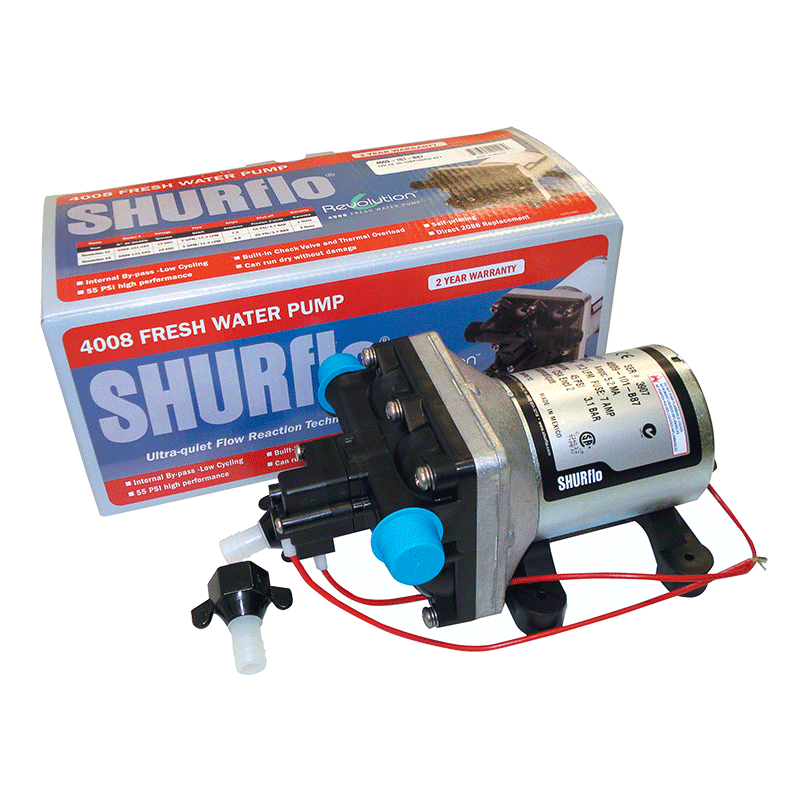 SHURFLO 12V 4009 WATER PUMP WITH FITTINGS
