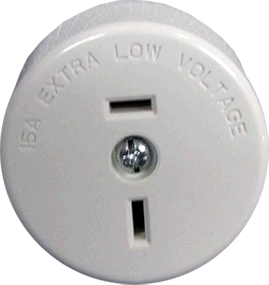 Clipsal 2 Pin 15Amp Fixed Polarity Socket White