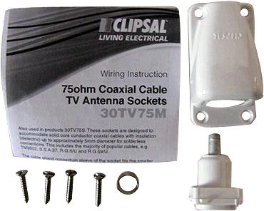 40PFM-TN Clipsal Iconic | TV Antenna Socket, 75 Ohm, F-Type - Clipsal by Schneider Electric